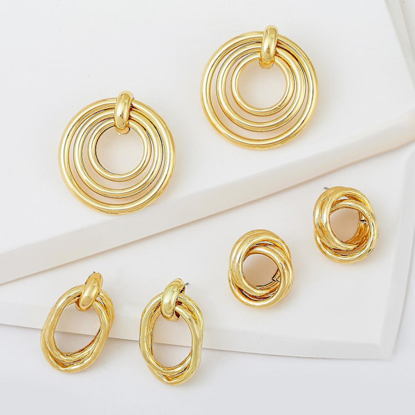 Korvakorut Vintage Hoop Stud Muodikkaat Korut B2221 1030401002