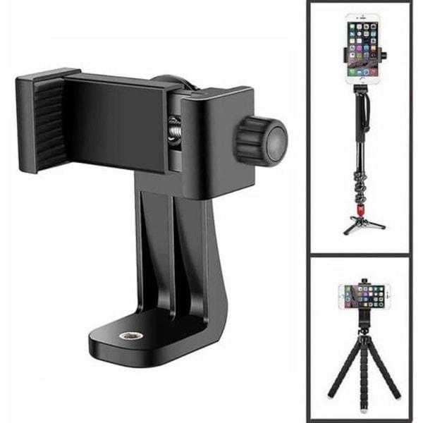 Mobiltelefon Roterbar Skrue Adapter Holder Monopod Tripod Klips