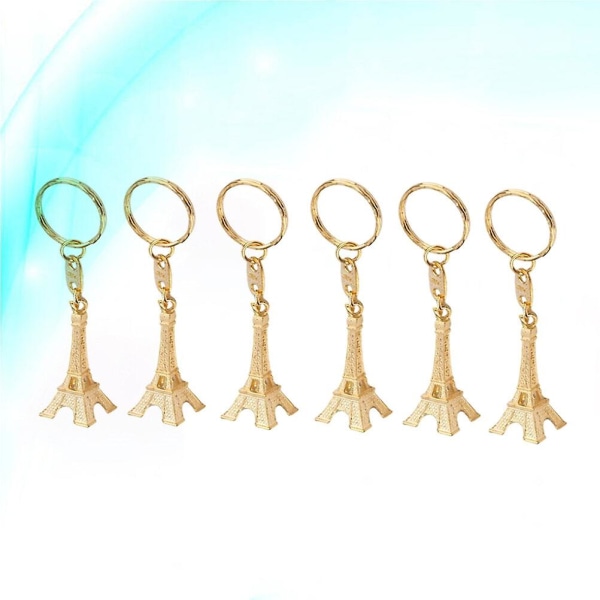 12 st Retro nyckelring Eiffeltornet Nyckelring Mini Nyckelring Hängdekorationer (guld)