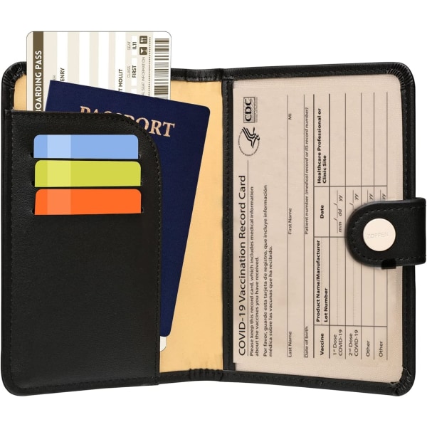 Passport and vaccination card holder, Passport holder with vaccination card slot, Passport holder with vaccination card