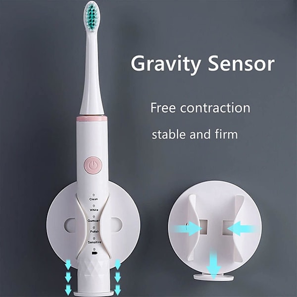 Automatisk Elektrisk Tandborsthållare 2-pack Väggmonterad Limmad Tandborsthållare Elektrisk Tandborste Gravitetshållare Väggmonterad Tandborsthållare Nej
