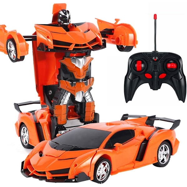 Fjärrstyrd Bil, 2 i 1 Transformerande Robotbil, En-Klicks Transformerande Bil, Fjärrstyrda Transformers och Transformerande Robot, Pedagogisk Leksak för Barn