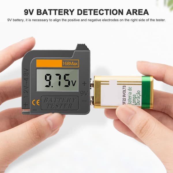 Batterikapacitetstester, digitalt display, multifunktion, 1#, 2#, 5#, 7# batteri