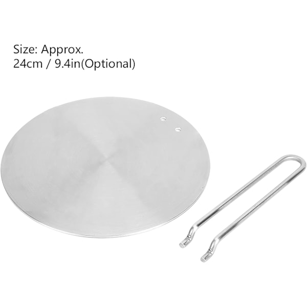 Induktionskogeplade Adapterplade, Varmeleder i Rustfrit Stål, 24CM
