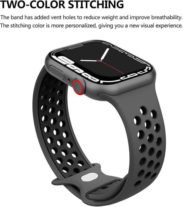Rem til Apple Watch Band (Grå/Sort) 49mm 45mm 44mm 42mm