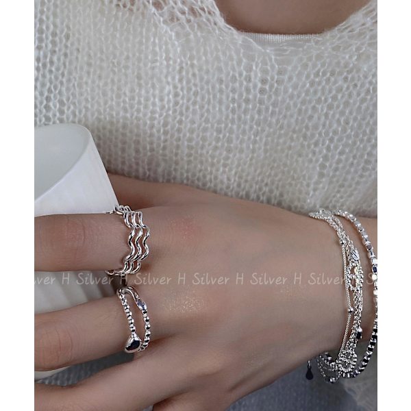 Ringar Pärlor S925 Silver Mode Smycken Ac5056 mult-layer