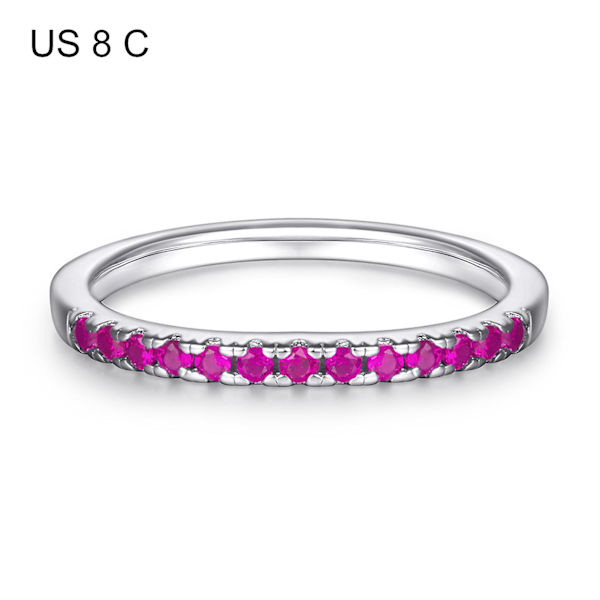 Elegant Damring i Modern Stil, Silver Effekt, Snygg Smycke för Kvinnor Platinum US 7 C