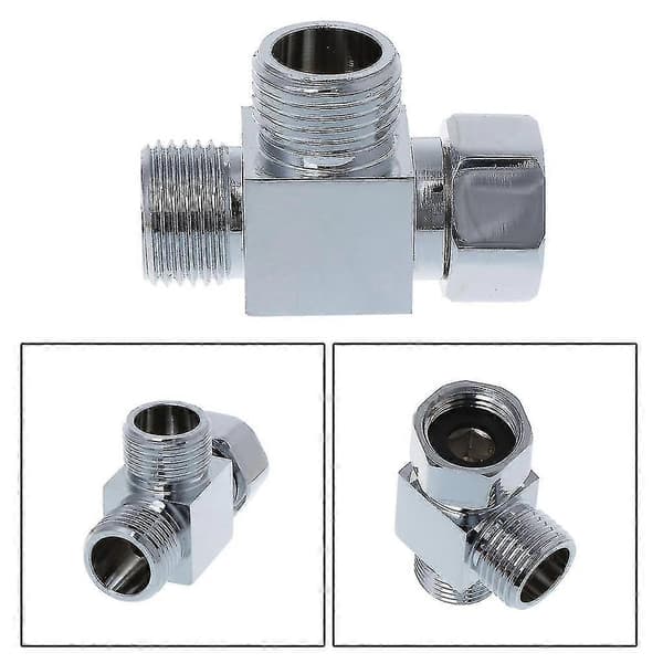 1/2\" 3-vejs omskifter slangefitting til T-formet adapter badekar T-stykke krom-pl