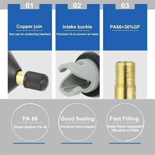 Padle luftventiladapter Kajakk luftventiladapter (svart)