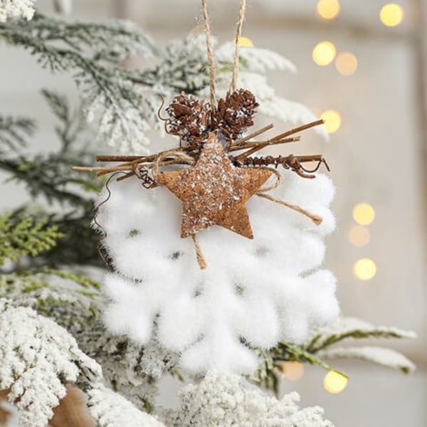 12 st Julgransdekorationer Hängen Julgransprydnader 4 stil med rep Kreativ utsmyckning för Merry Ch