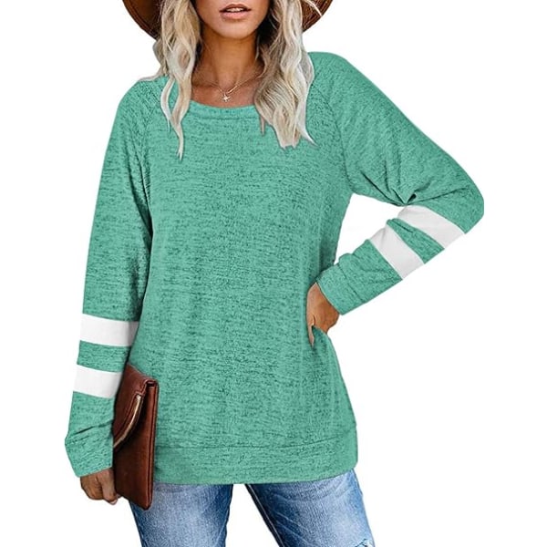 Grøn S hættetrøje patchwork T-shirt løs top green S