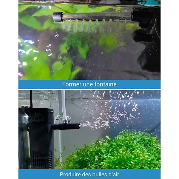 Akvarium Inre Filter med 3 ---W 200L/H Flödesvattenpump, Inre Filter för Sötvattensakvarium upp till 40L