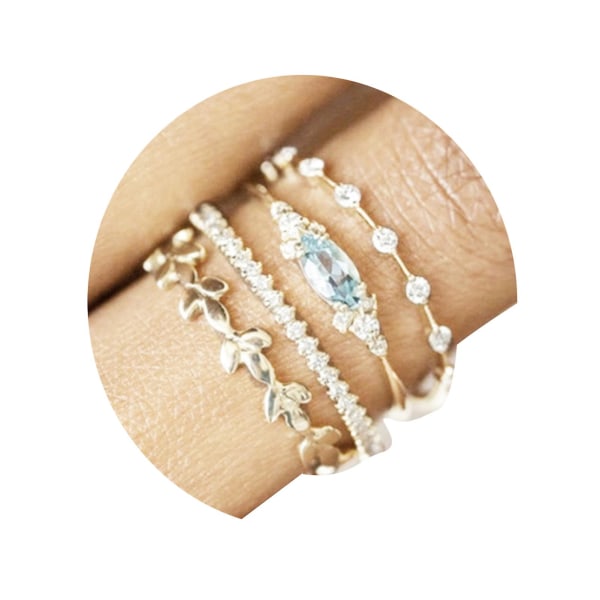 4-pack Damringar med Strass, Mode Zirkon Blomma Legering Cirkel Smycken Present US 10