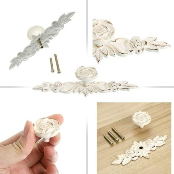 5 kpl Lehti Ovikahva Vintage Kaappi Ovikahva Koristelee Laatikot, Komodit, Kaapit, Huonekalut Jne. (14,6 cm) (Kulta)