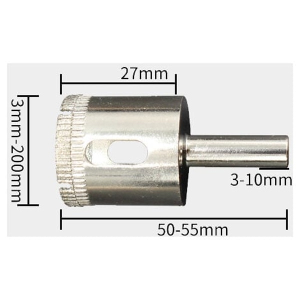 8-pack diamantbelagda kärnborr för kakel, glas, porslin, marmor (4 mm)