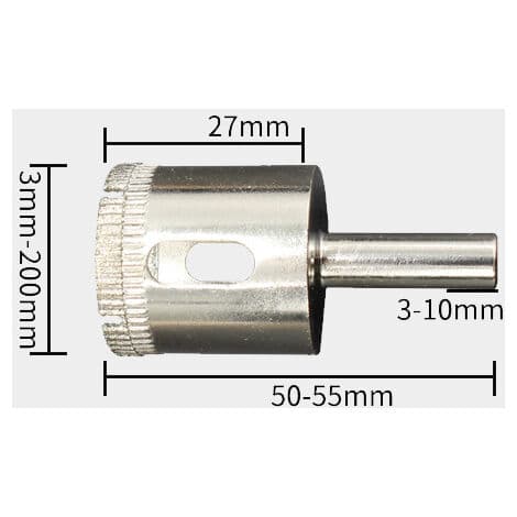 8 stk. diamantbelagt kerneborebitssæt til fliser, glas, porcelæn, marmor (4 mm)