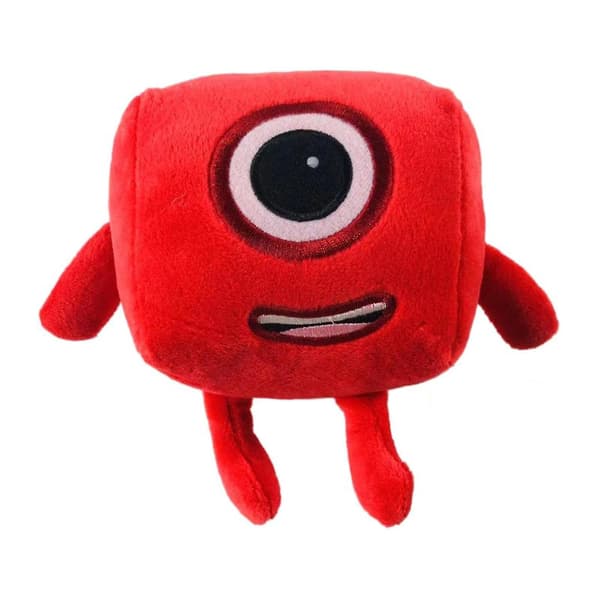 Plush Leksaker med Block, Nummer 1-10, Anime-Nummer-Plush Leksaker Red