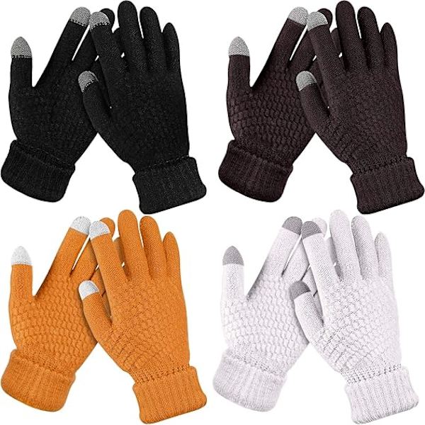4 Par Dame Touchscreen Vinterhandsker