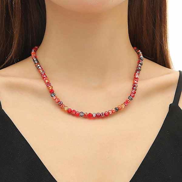 Halskæde Krystal Choker Mode Smykker B1670 N2205-5