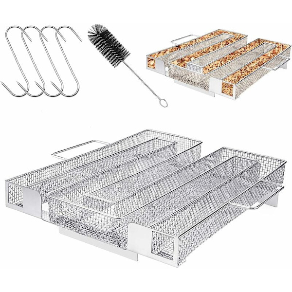 Rostfritt Stål Kallsrökkondensator för Professionell Rökare, Pelletrökare Rökbox för Kött Fisk Grönsaker BBQ, med Cl