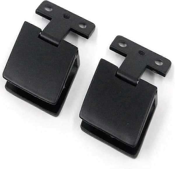 2 x Glaskabinethængsler i Zink Legering, Fastgørelse, Glasdør til 5-7mm Glas (Sort)
