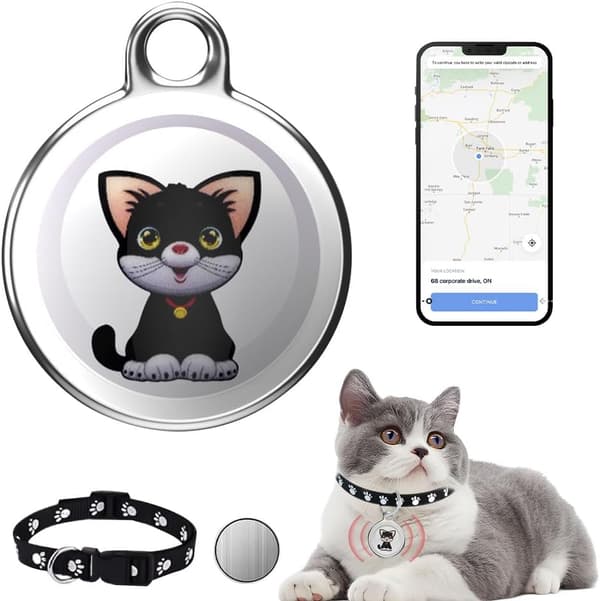 Mini GPS-tracker til katte og hunde, kæledyrs-tracker til katte og hunde uden månedlige gebyrer