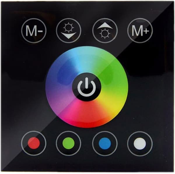 4A LED-kontroller, 12/24V DC-bryter, berøringspanel, dimmerkontroller for RGBW RGB LED-strips, dimbar fargeendring
