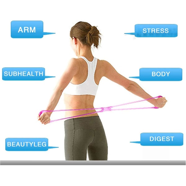 8-teckens Puller Yoga Fitness Drag-rep Vackert Rygg Öppen Axlar Bröstexpansion Extra Stretch Elastiskt Bälte-bärbart Mycket elastiskt Träning