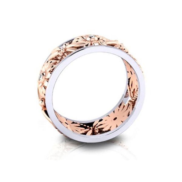 Elegant Solrosfjäril Ihålig Glansig Metall Finger Ring Kvinnor Smycken Julgåva US 7