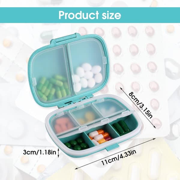 2 Stykker (Pink+Blå) Rejse Pille Organizer 8 Rum 7 Dage
