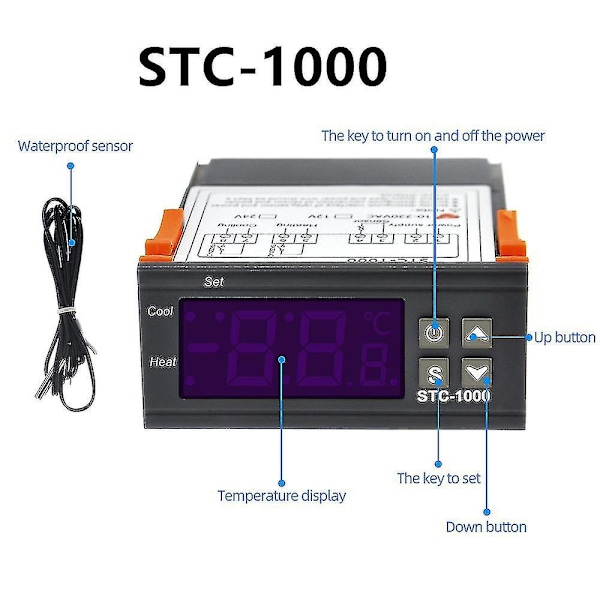STC-1000 STC-3000 3008 3018 3028 Digital Temperaturregulator STC-8080A+ STC-200 STC-100A Termostat 110-220V 10A STC-3000  220V