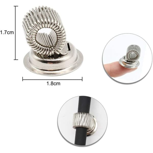 21,5 mm sorte magnetiske genopfyldelige lommeklips tilbehør (6 stk.) til værktøjsrum