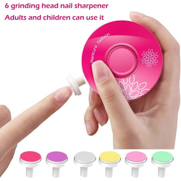 Mintgrön [6 Sliphuvuden] Engelsk Version Elektrisk Nagelsalongs Utrustning Barn Baby Säkerhet Nagelklippare Nagelsalong Lämplig