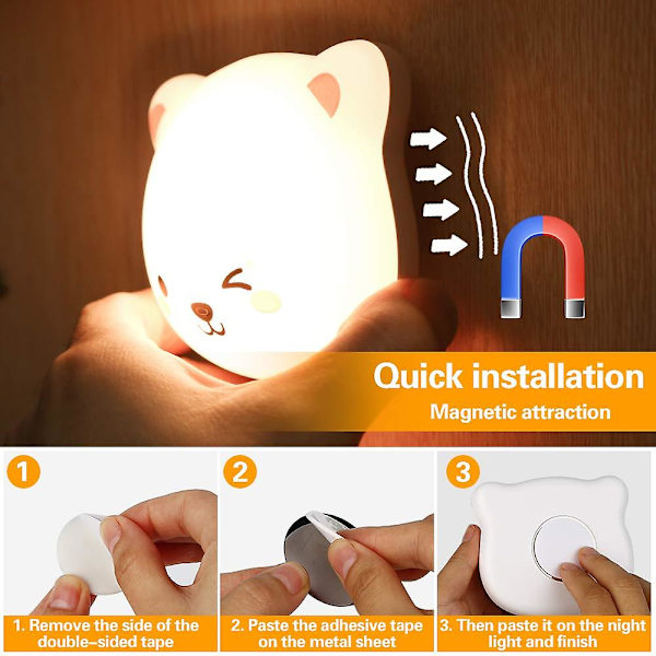 Intelligent touch sensing nattlampa (Xiong Xiaomei-gult ljus),