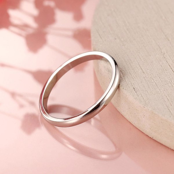 Minimalistisk Kuppelformet Poleret Kvinde Bryllup Forlovelsesring Finger Ring Smykke Gave US 8