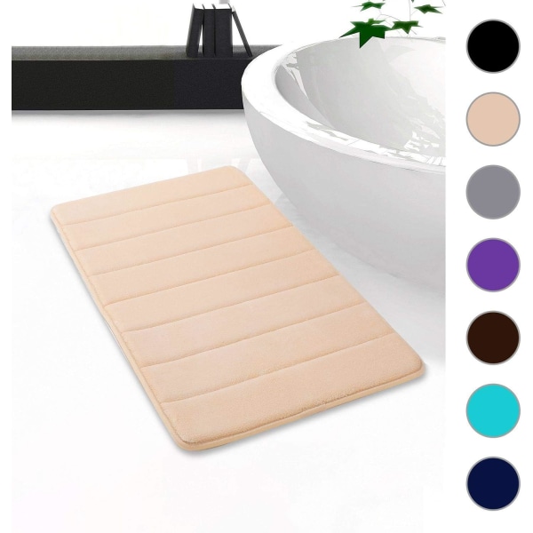 Badematte badematte absorberende sklisikker vaskbar badematte - 30 x 50 cm (beige),