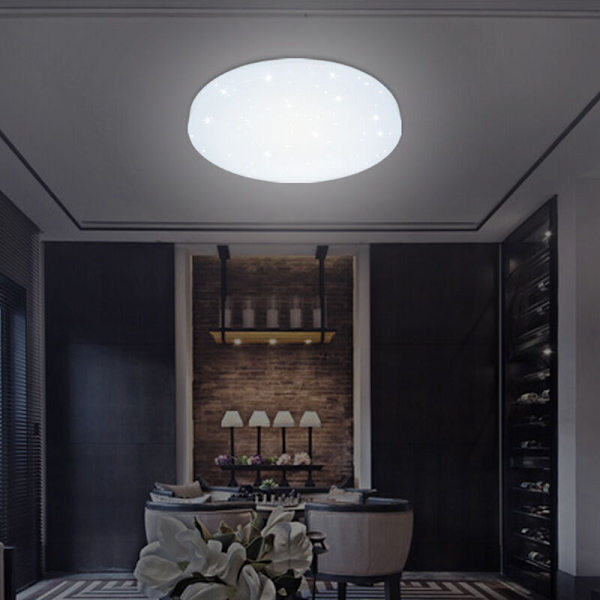 12W Kaldhvit LED Taklampe, Stjernehimmel Taklampe, 1080LM, 6000K-6500K for Kjøkken Stue Kjøkken Barnerom
