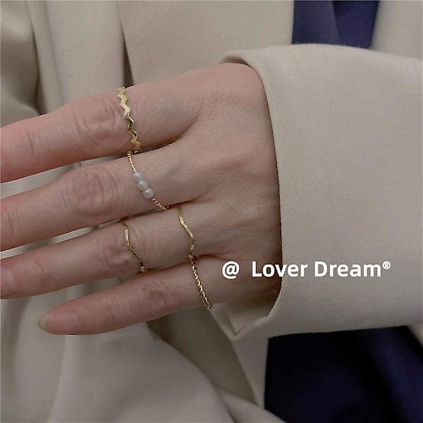 Ring Set Daglig Outfit Tjejers Mode Smycken Ac2209