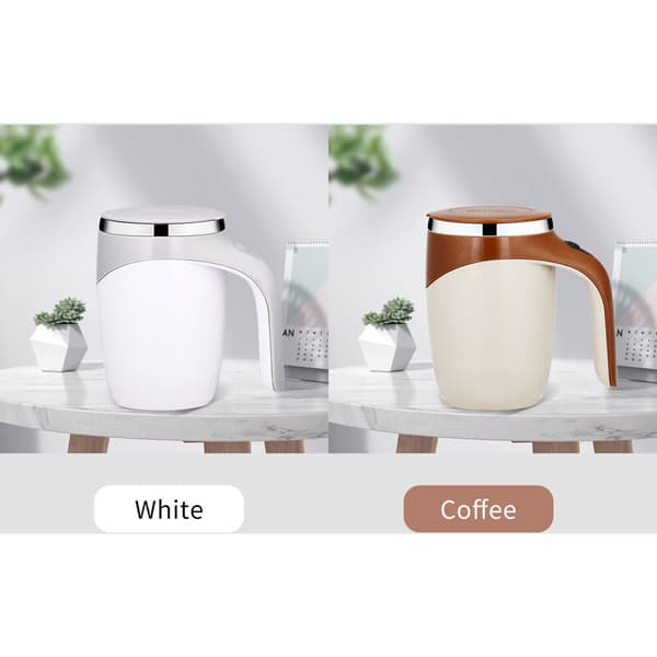 304 Rustfritt Stål Kaffe Krus Automatisk Rørekopp (Hvit)