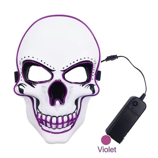 Led Mask Purple Skull25x17x7cm