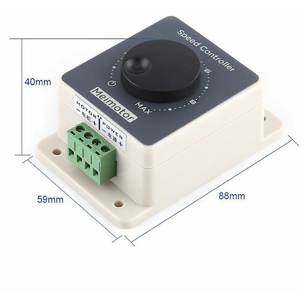 12V Motorhastighedsregulator, PWM Motorhastighedsregulator Pulsbreddemodulation DC10-60V 20A Vandtæt Skal Ephe Cisea