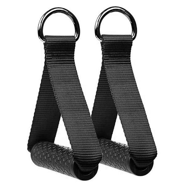 2 stk. Sekskantede Gummistang-Tilbehør for Kabelmaskiner, Motstandsbandhåndtak, Håndtak for Hjemmetrening, Treningsstudio, Treningsmaskintilbehør