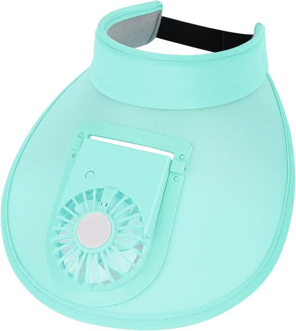 Blå-28*28cm-Solhatt for kvinner med USB-vifte, tom topp solhatt