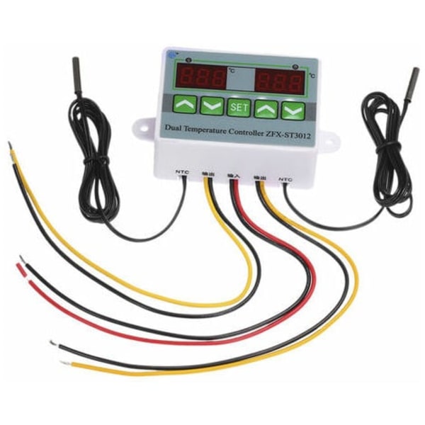 Digital temperaturregulator med dobbelt display, 220V / 1500W - 220V / 1500W