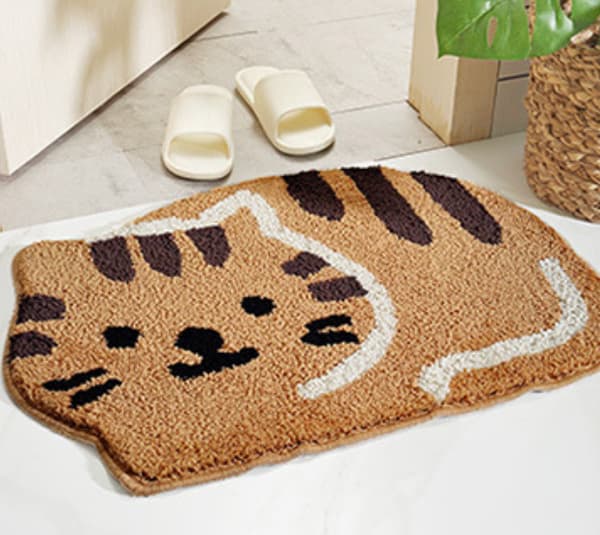 Hembadrumsmatta Katttunga-Khaki 45*65CM,