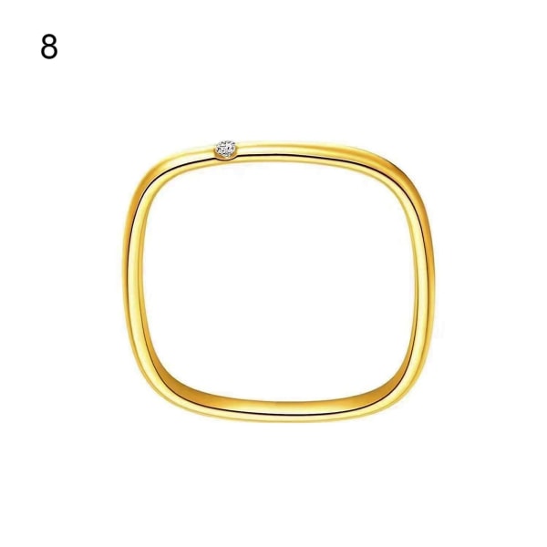 Kvinnor Square Ring Strassinläggning Circlet Enkel personlig smycken present US 9