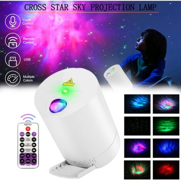 Stjernehimmel-projektor, Ocean Wave Galaxy-lampe med fjernkontroll, Nebula Barnerom Justerbar Hastighet Lysstyrke, Stjernehimmel