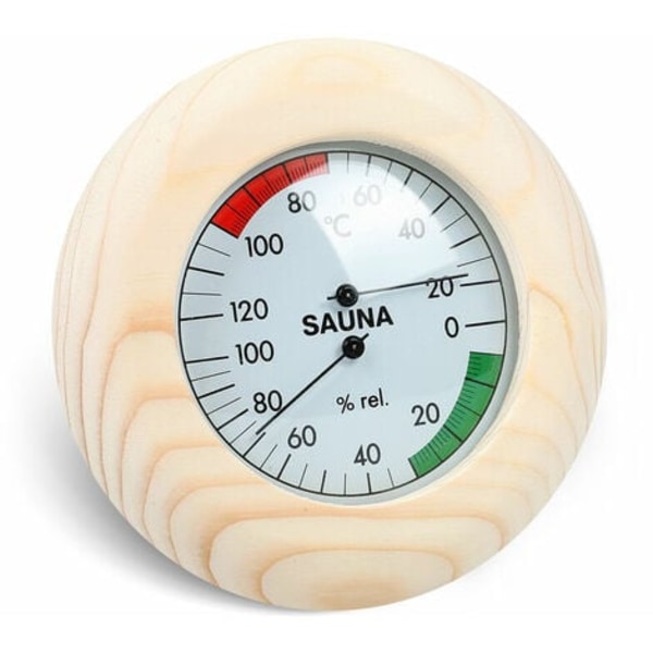 Saunan Thermo-Hygrometeri Synteettinen Hiukset Massiivipuukehyksessä