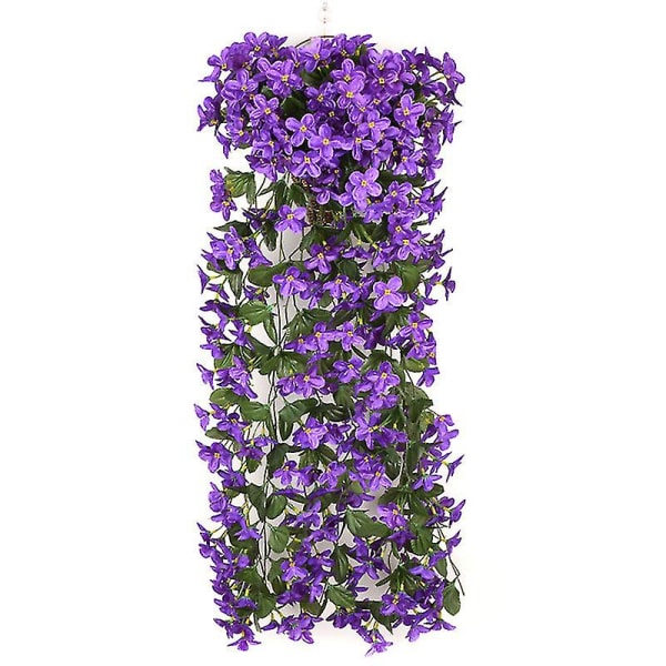 kunstig vinplante hengende blomst rotting hage veggdekor Purple Blue 1PC