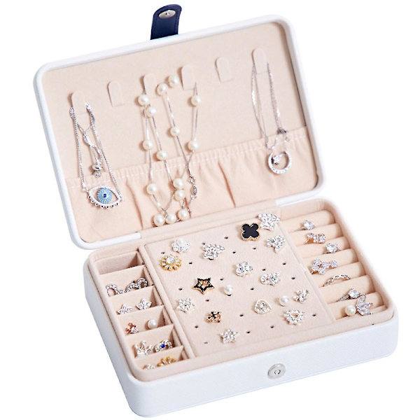 Piao smykkeskrin arrangør til kvinder pige kone ideel gave, dobbelt smykkeskrin display øreringe armbånd ring halskæde